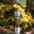 Aluminum Akira Cup Rain Chain Replacement Downspout for Gutters, Pewter Finish
